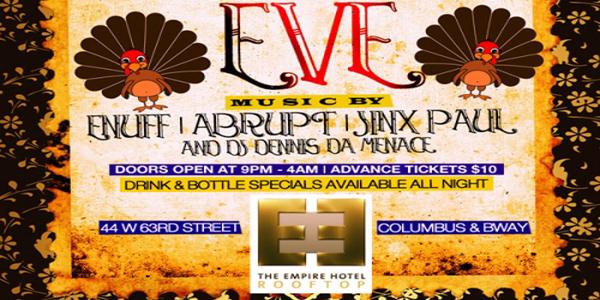 Empire Hotel Rooftop Thanksgiving Eve Party